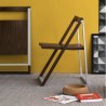 SEDIA PIEGHEVOLE SKIP CB/207 - Struttura alluminio satinato e wengè, sedile wengè P128