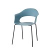 Sedia Lady B 2696 - Struttura in metallo Verniciato Antracite VA e seduta in tecnopolimero Azzurro 63.