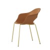 Sedia Lady B 2696 - Struttura in metallo Effetto ottone Satinato OS e seduta in tecnopolimero Terracotta 73.