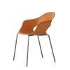 Sedia Lady B 2696 - Struttura in metallo Nichel Nero Lucido NL e seduta in tecnopolimero terracotta 73.