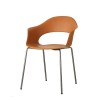 Sedia Lady B 2696 - Struttura in metallo Nichel Nero Lucido NL e seduta in tecnopolimero terracotta 73.