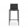 SGABELLO BOHEME CB/1393 - Struttura in metallo Nero Opaco P15, Seduta in rigenerato di cuoio Nero 315
