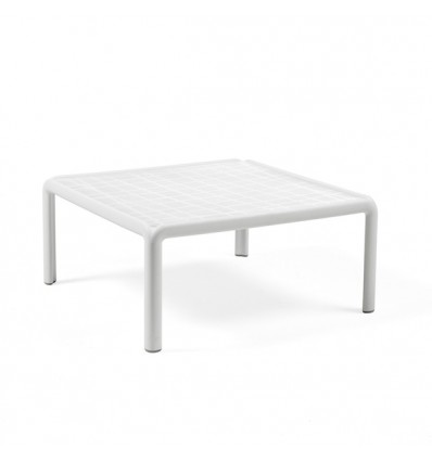 Tavolino Komodo - Struttura in polipropilene nel colore Bianco Opaco. Da centimetri 70 x 70, altezza 32,5