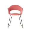 Sedia Lady B Pop a slitta - Struttura in metallo Verniciato Antracite Va e seduta in tessuto Corallo T985.