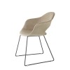 Sedia Lady B Pop a slitta - Struttura in metallo Verniciato Antracite Va e seduta in tessuto Corda T979.