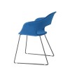 Sedia Lady B Pop a slitta - Struttura in metallo Verniciato Antracite Va e seduta in tessuto Blu, selezionato si richiesta.