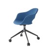 Sedia Lady Pop 2598 con ruote - Struttura in metallo verniciato Nero VN e seduta in tessuto Blu personallizzato.