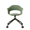 Sedia Lady Pop 2598 con ruote - Struttura in metallo verniciato Nero VN e seduta in tessuto Verde Giada T625.