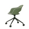 Sedia Lady Pop 2598 con ruote - Struttura in metallo verniciato Nero VN e seduta in tessuto Verde Giada T625.