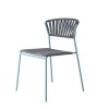 Sedia Lisa Club 2874 - Struttura in metallo verniciato Avio, seduta e schienale cordonata in PVC Grigio Antracite P86.