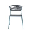 	Sedia Lisa Club 2874 - Struttura in metallo verniciato Avio, seduta e schienale cordonata in PVC Grigio Antracite P86.