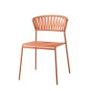 Sedia Lisa Club 2874 - Struttura in metallo verniciato Terracotta, seduta e schienale cordonata in PVC Terracotta P74.