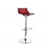 SGABELLO ICE CB/1475 - Base in metallo Cromato P77, Seduta in policarbonato san Rosso Trasparente P852.