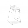 SGABELLO JAM CB/1033 - Struttura in metallo Cromato P77 e seduta in policarbonato Bianco e Trasparente P799/P848.