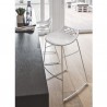 SGABELLO JAM CB/1033 - Struttura in metallo Cromato P77 e seduta in policarbonato Bianco e Trasparente P799/P848.