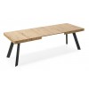 Tavolo Bold allungabile CB/4795-XR-W - Gambe in legno di faggio Nero Opaco P15 e piano in legno nobilitato Rovere Naturale P49W.