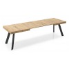 Tavolo Bold allungabile CB/4795-XR-W - Gambe in legno di faggio Nero Opaco P15 e piano in legno nobilitato Rovere Naturale P49W.
