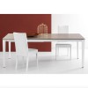 Tavolo Pentagon CB/4797-160 allungabile - Struttura in metallo Bianco Ottico Opaco P94 e piano in Ceramica Nocciola P166.