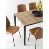 Tavolo Pentagon CB/4797-160 allungabile - Struttura in metallo Nero Opaco P15 e piano in Legno Nobilitato Rovere Naturale P49W.