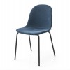 Sedia Academy CB/1663-VE - Struttura in metallo Nero Opaco P15 e seduta in tessuto Venice Blu Oceano S0J.