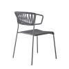 Poltrona Lisa Filò 2869 Scab Design - Struttura in metallo zincato, seduta e schienale in corda Antracite.