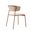 Poltrona Lisa Waterproof 2860 - Struttura in metallo zincato Terracotta, seduta e schienale in tessuto Beige.