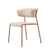 Poltrona Lisa Waterproof 2860 - Struttura in metallo zincato Terracotta, seduta e schienale in tessuto Beige.