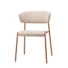 Poltrona Lisa Waterproof 2860 - Struttura in metallo zincato Terracotta, seduta e schienale in tessuto Beige.