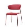 Poltrona Lisa Waterproof 2860 - Struttura in metallo zincato, seduta e schienale in tessuto Rosa Antico.