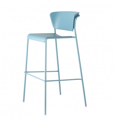 Sgabello Lisa Tecnopolimero 2867 -  Struttura in metallo, seduta e schienale in polipropilene Blu Avio.
