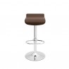 SGABELLO MAMBO CB/1340 - Colonna in metallo cromato P77 e sedile in rigenerato di cuoio caffè 463