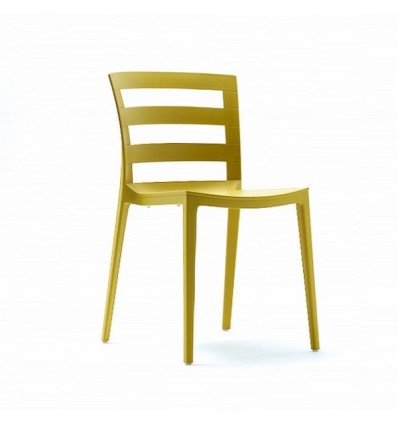 Sedia Town - Interamente in polipropilene nel colore Ocra P104.