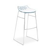 SGABELLO JAM CB/1033 - Struttura in metallo Cromato P77 e seduta in policarbonato Bianco e Sky Blue Lucido P799/P12P.
