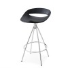 	Sgabello Cosmopolitan CB/1945 - Struttura in metallo Cromato P77 e seduta in polipropilene Nero Opaco Pq5, altezza seduta 65 cm