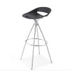 Sgabello Cosmopolitan CB/1946 - Struttura in metallo Cromato P77 e seduta in polipropilene Nero Opaco Pq5, altezza seduta 80 cm.