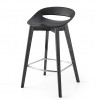Sgabello Cosmopolitan CB/1939 - Gambe in legno di frassino Nero Opaco P15L e seduta in polipropilene Nero P15. Altezza seduta 65