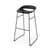 Sgabello Cosmopolitan con slitta CB/1942 - Struttura in metallo Nero Opaco P15 e seduta in polipropilene P15. Altezza seduta 80
