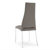 Sedia Juliet CS/1368-LH Calligaris Outlet - Struttura in metallo Cromato e seduta in pelle Tortora.
