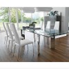 Sedia Juliet CS/1368-LH Calligaris Outlet - Struttura in metallo Cromato e seduta in pelle Bianca.