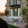 Sedia Summertime Vermobil - Colore Bianco Goffrato, cuscino Ecru