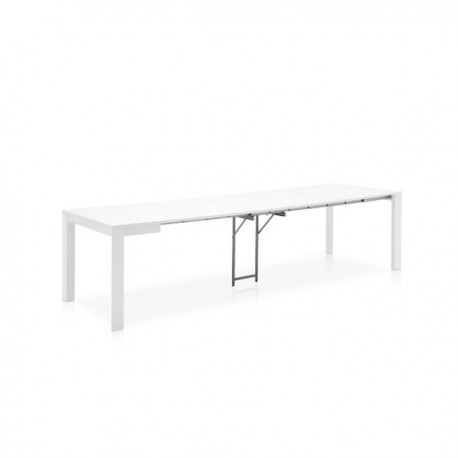 TAVOLO CONSOLLE EMINENCE CB/4724-W-90C - Struttura in legno di faggio , piano ed allunghi in legno nobilitato Bianco Ottico Opac