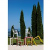 Collezione Quatris - Sedia Quatris con braccioli, Sedia Quatris, Tavolo Quatris, colori misti: Bianco Goffrato, Nero, Curry, Ros