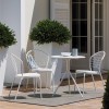 Tavolo Rick Tondo Vermobil - Colore Bianco Goffrato, Sedia Smooth