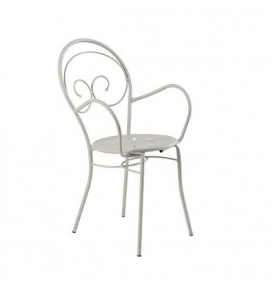 Sedia Mimmo con braccioli Vermobil - Colore Bianco Goffrato