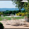 Sedia Springtime con braccioli pieghevole Vermobil - Colore Bianco Goffrato, Tavolo Springtime Rettangolare