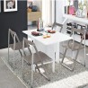 TAVOLO PIEGHEVOLE SPAZIO CB/07 - Tavolo pieghevole salva spazio in legno Bianco Ottico Opaco P94 (Completamente aperto). Sedia p