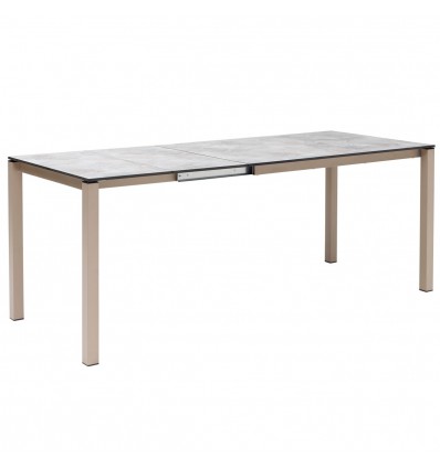 Tavolo Pranzo Allungabile 2419 Scab Design - Struttura in metallo Tortora 15 e piano in laminato HPL Effetto Cemento 90.
