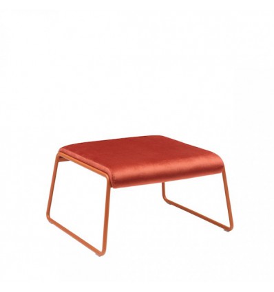Pouf Lisa Lounge 2859 - Struttura in metallo Terracotta VE e seduta in tessuto vellutato Rosso Mattone.