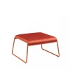 Pouf Lisa Lounge 2859 - Struttura in metallo Terracotta VE e seduta in tessuto vellutato Rosso Mattone.