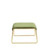 Pouf Lisa Lounge 2859 - Struttura in metallo Ottone Satinato OS e seduta in tessuto vellutato Verde Caldo.
